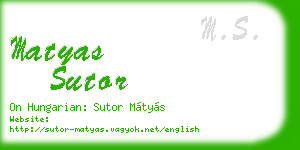 matyas sutor business card